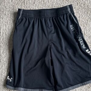 Under Armour Black Athletic Training Shorts with Gray Accents